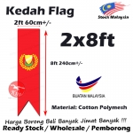 Kedah Flag 2x8ft Cotton Polymesh